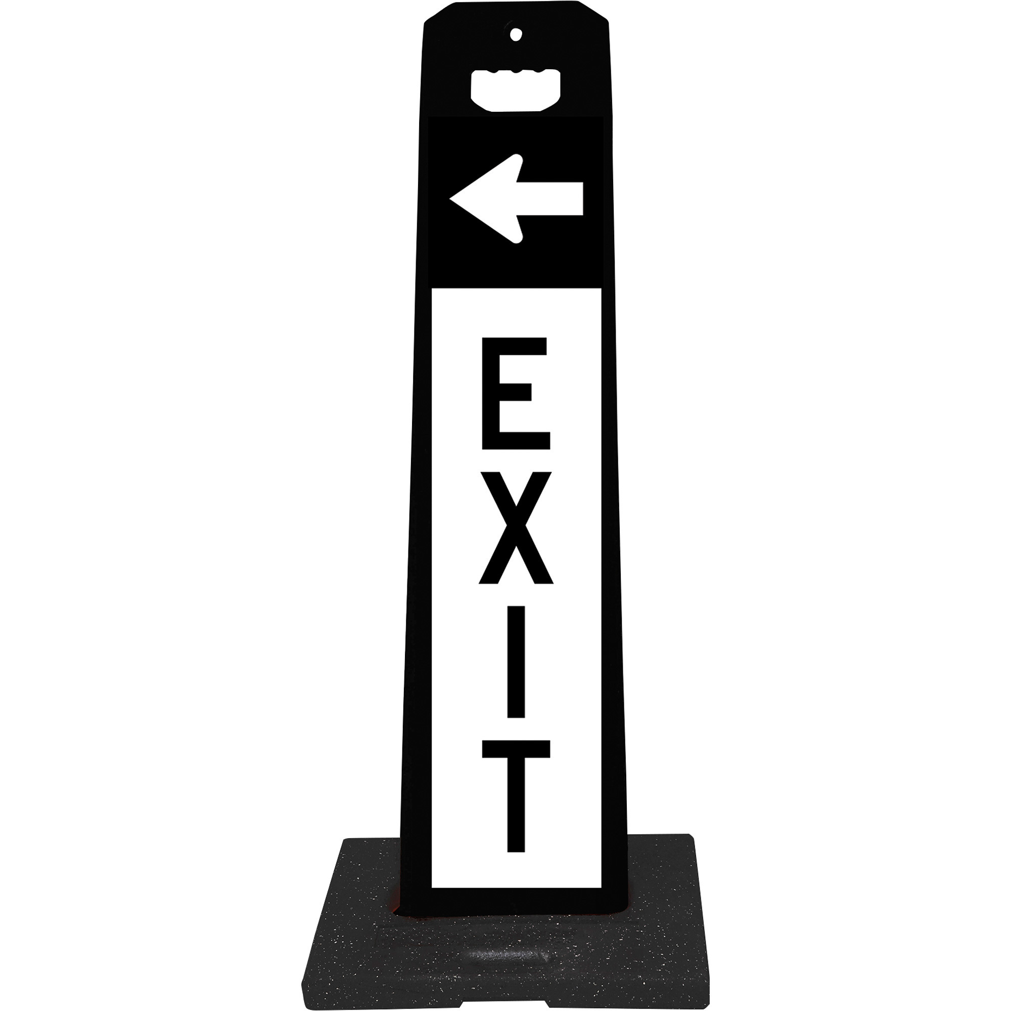 Plasticade Gemstone Reflective EXIT/Arrows Sign with 9-Lb. Base, 36in.H x 8in.W, Model# 4100-BK-PARK1-9RB